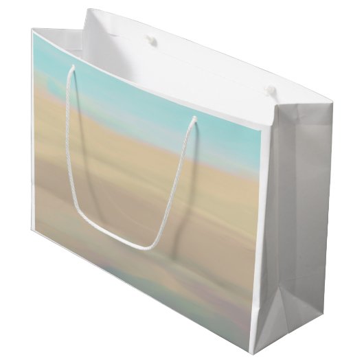Serene strand en watergolven zandstrooien Gift Bag Groot Cadeauzakje (Voorkant Gekanteld)