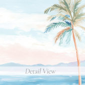 Serene Strand Palmboom Kust Kunstprint Poster