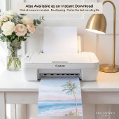 Serene Strand Palmboom Kust Kunstprint Poster