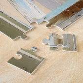 Serene strand uitzicht vanuit raam legpuzzel (Zijkant)
