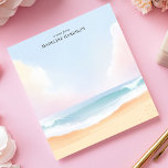 Serene Strand Wolken Oceaan Lucht Persoonlijke Naa Notitieblok<br><div class="desc">Vind je rust met dit kalmerende, gepersonaliseerde notitieboek. Het ontwerp legt de serene strandscène vast met een focus op de uitgestrekte lucht en zachte, pastelkleurige wolken boven zachte oceaangolven en zand. Het totale effect is rustgevend en sfeervol. Personaliseer dit notitieboek met je eigen tekst voor een unieke touch. Perfect voor...</div>