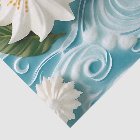 Serene strandscène met witte zeeschuim tissuepapier (Detail)