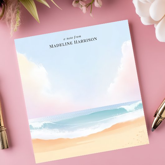 Serene Strandwolken Ocean Sky Persoonlijke naam Notitieblok