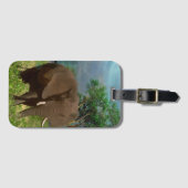 Serene Strength: The Bull Elephant Grazing Bagagelabel (Voorkant (horizontaal))