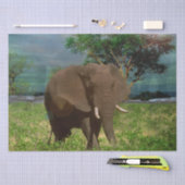 Serene Strength: The Bull Elephant Grazing Tissuepapier (Craft)