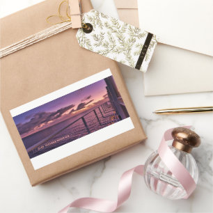 Serene Sunrise Cruise Schip Rechthoekige Sticker