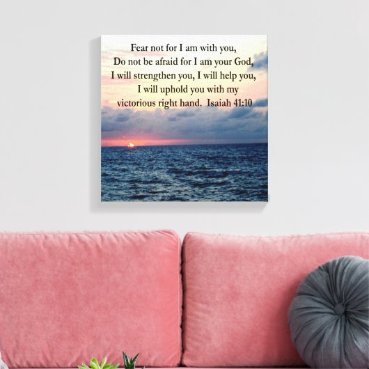 SERENE SUNRISE ISAIAH 41:10 CANVAS AFDRUK (Insitu (Woonkamer))
