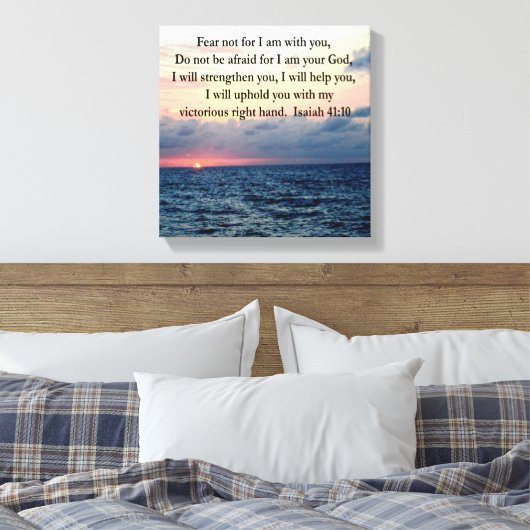 SERENE SUNRISE ISAIAH 41:10 CANVAS AFDRUK (Insitu (Slaapkamer))