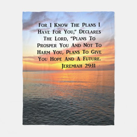 SERENE SUNRISE JEREMIAH 29:11 BIBLIOTHEEK FLEECE DEKEN (Voorkant)