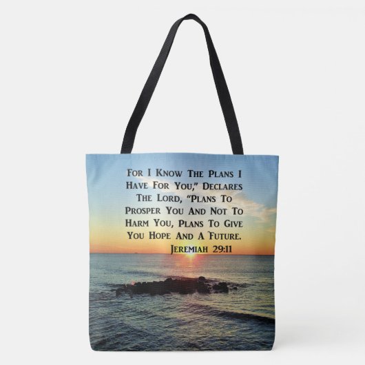 SERENE SUNRISE JEREMIAH 29:11 ONTWERP VAN SCHERPEN TOTE BAG (Voorkant)