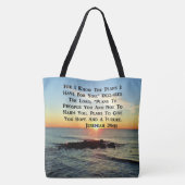SERENE SUNRISE JEREMIAH 29:11 ONTWERP VAN SCHERPEN TOTE BAG (Achterkant)