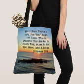 SERENE SUNRISE JEREMIAH 29:11 ONTWERP VAN SCHERPEN TOTE BAG (Dichtbij)