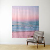 Serene Sunset | Abstract blauw roze pastaafje Wandkleed (In situ)