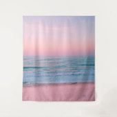 Serene Sunset | Abstract blauw roze pastaafje Wandkleed (Voorkant)