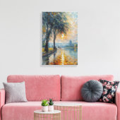 Serene Sunset beroemd gemaakt door Water Impressio Canvas Afdruk (Insitu (Woonkamer))