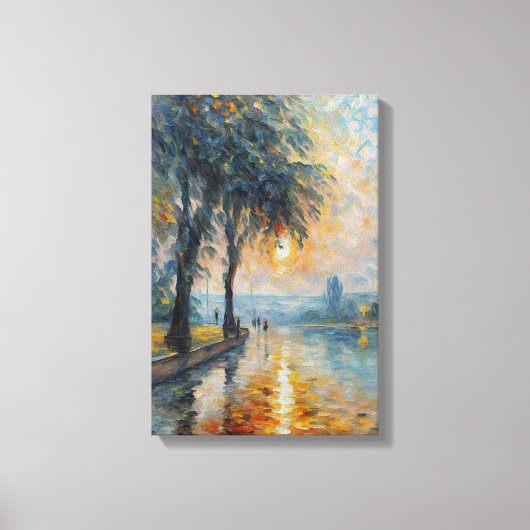 Serene Sunset beroemd gemaakt door Water Impressio Canvas Afdruk (Voorkant)
