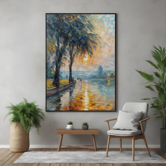 Serene Sunset beroemd gemaakt door Water Impressio Poster