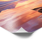 Serene Sunset Canoe Ride Foto Afdruk (Hoek)