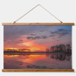 Serene Sunset Reflection Wall Art Hangend Wandkleed