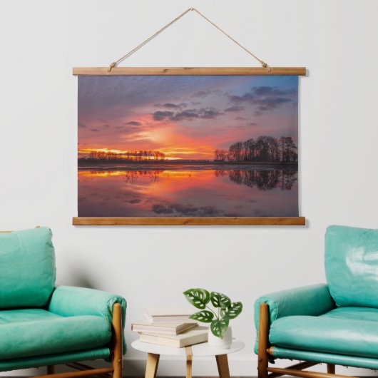 Serene Sunset Reflection Wall Art Hangend Wandkleed (Woonkamer)