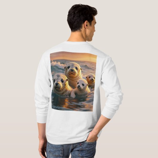 Serene Sunset Seals T-Shirt Design (Achterkant volledig)