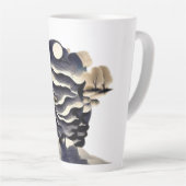 Serene Sunset Silhouette Latte Mok Design (Rechterhoek)