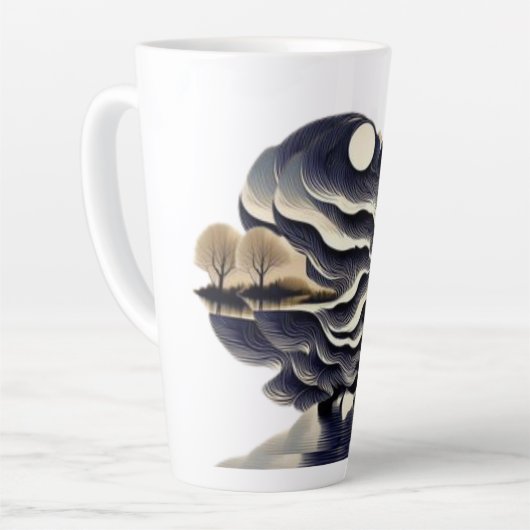Serene Sunset Silhouette Latte Mok Design (Linkerhoek)