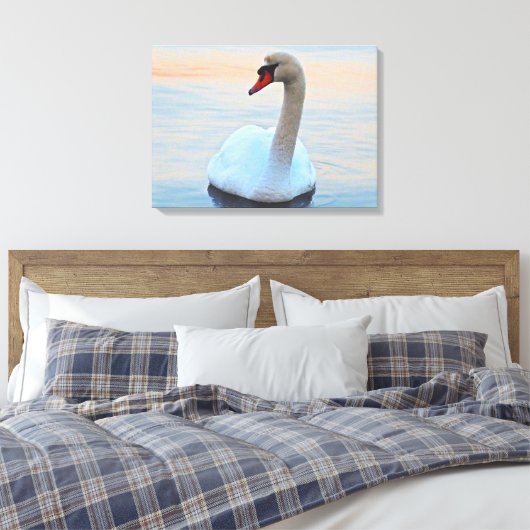 Serene Swan Canvas Afdruk (Insitu (Slaapkamer))