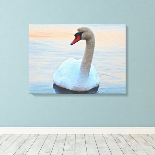 Serene Swan Canvas Afdruk (Insitu (Houten vloer))