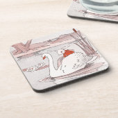 Serene Swan Gives Rabbit a Lift Onderzetter (Linkerzijde)