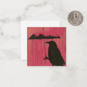 Serene symfonieën: regendruppels & kraaien notitiekaartje (Voorkant / Achterkant in situ)