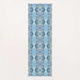 Serene symmetric ice blue abstract pattern yogamat