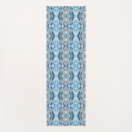 Serene symmetric ice blue abstract pattern yogamat (Voorkant)