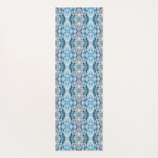Serene symmetric ice blue abstract pattern yogamat (Achterkant)