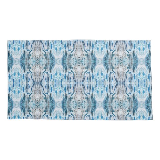 Serene symmetric ice blue M-size abstract pattern Kussensloop (Achterkant)