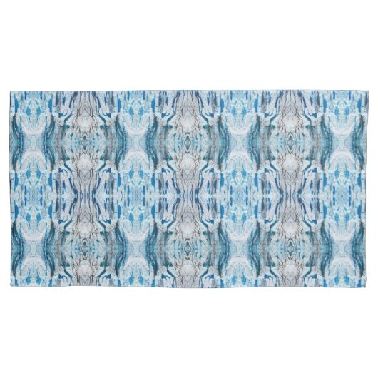 Serene symmetric ice blue M-size abstract pattern Kussensloop (Voorkant)