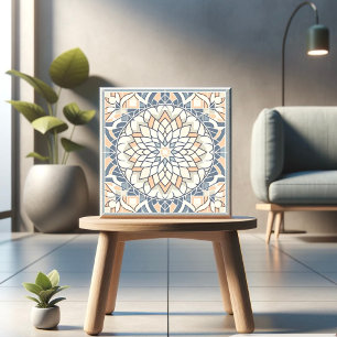 Serene Symmetrie: Pastel Harmonie Tegeltje