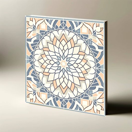 Serene Symmetrie: Pastel Harmonie Tegeltje