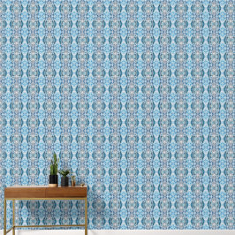 Serene symmetrische ijsblauwe abstracte S-formaat Behang