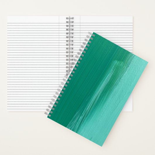Serene Teal Abstracte Kunst Oceaangolven Notitieboek (Binnen)