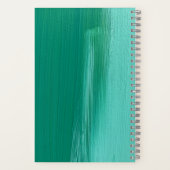 Serene Teal Abstracte Kunst Oceaangolven Notitieboek (Achterkant)