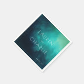 Serene Teal Aquarel Servet (Hoek)