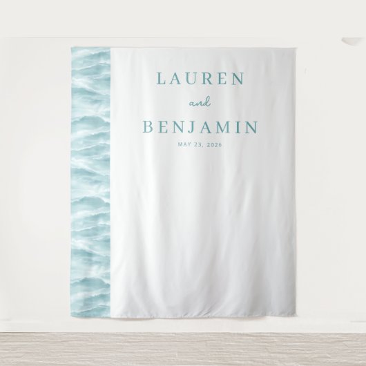 Serene Teal Golf Minimalistisch Wandkleed (Voorkant)
