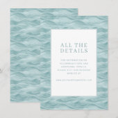 Serene Teal Golfbewegingen Informatiekaartje (Voorkant / Achterkant)