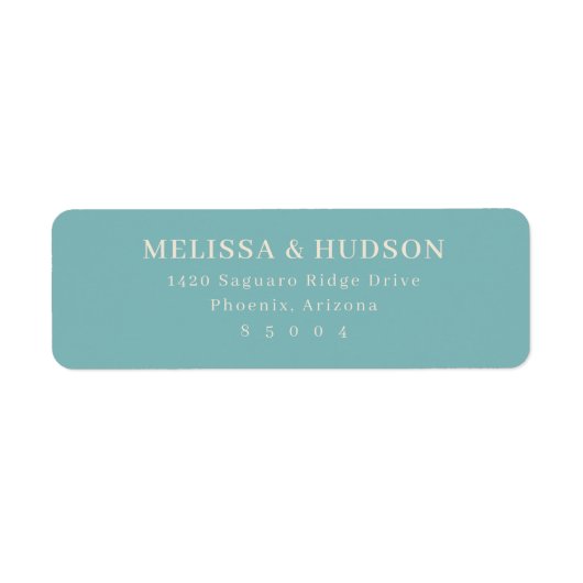 Serene Teal Minimalist Etiket (Voorkant)