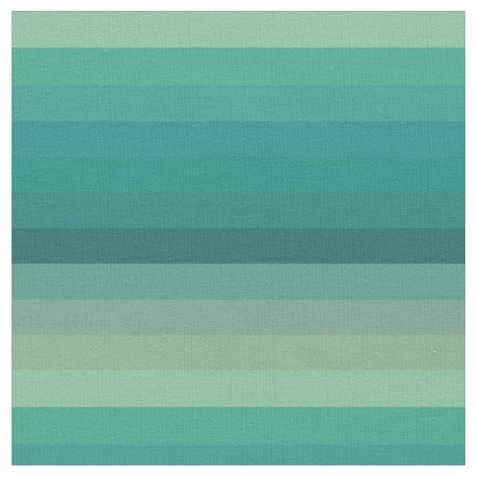 Serene Teal Ombré Horizontale Strepen Stof (Close Up)