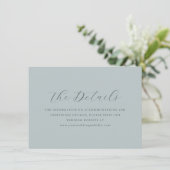 Serene Teal Typografische Elegantie Informatiekaartje (Staand voorkant)