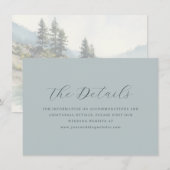 Serene Teal Typografische Elegantie Informatiekaartje (Voorkant / Achterkant)