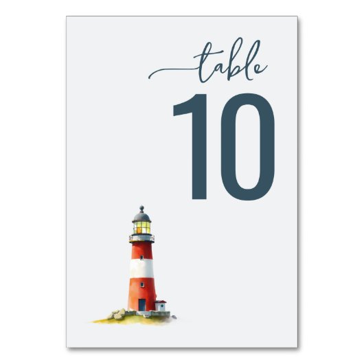 Serene Teal Watercolor Lighthouse Kaart (Voorkant)