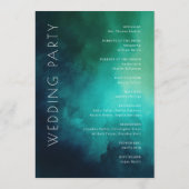 Serene Teal Watercolor Waves Programmakaart (Achterkant)